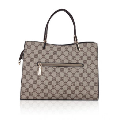 Women's Faux Leather Printed Handbag (Coffee) - POPNOVA