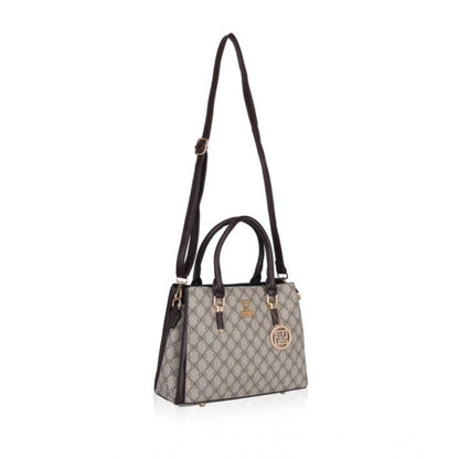 Women's Faux Leather Printed Handbag (Coffee) - POPNOVA
