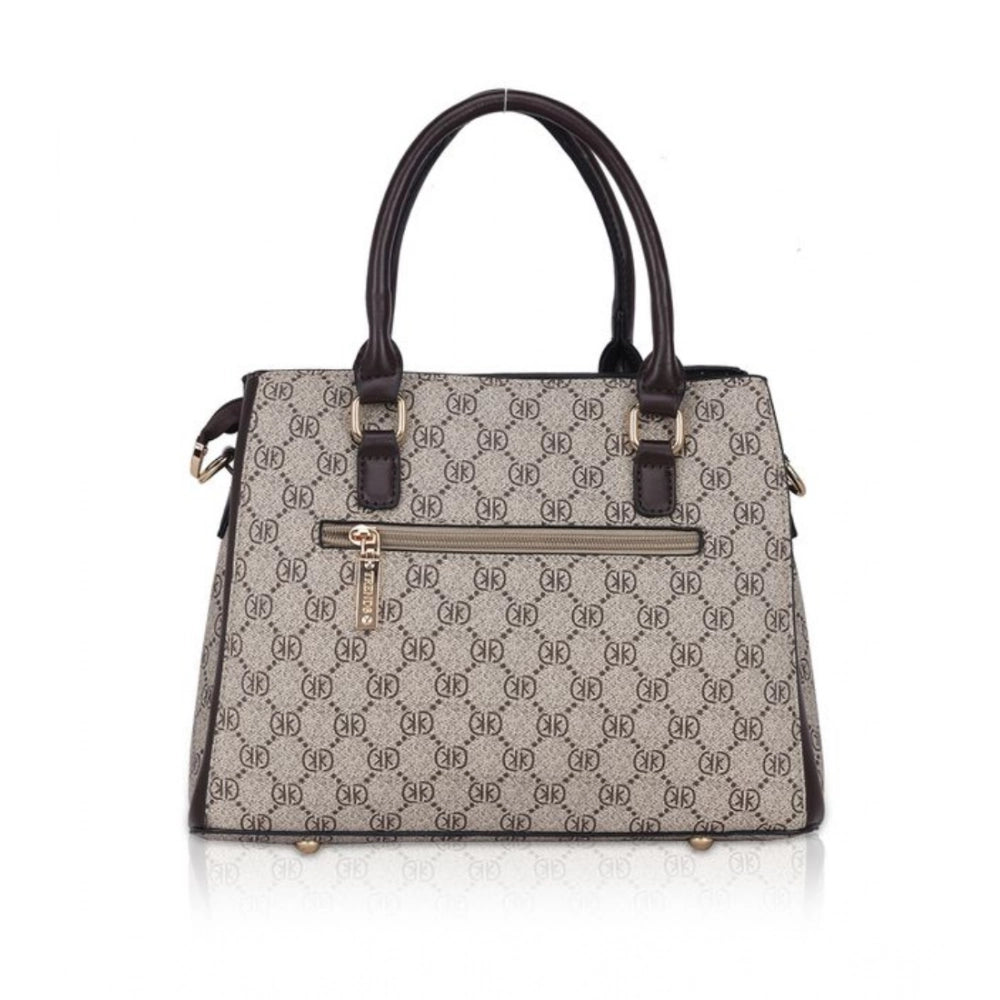 Women's Faux Leather Printed Handbag (Coffee) - POPNOVA