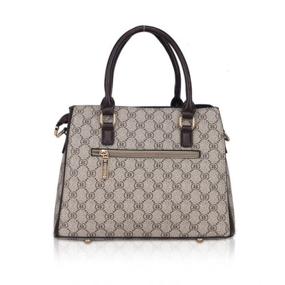 Women's Faux Leather Printed Handbag (Coffee) - POPNOVA