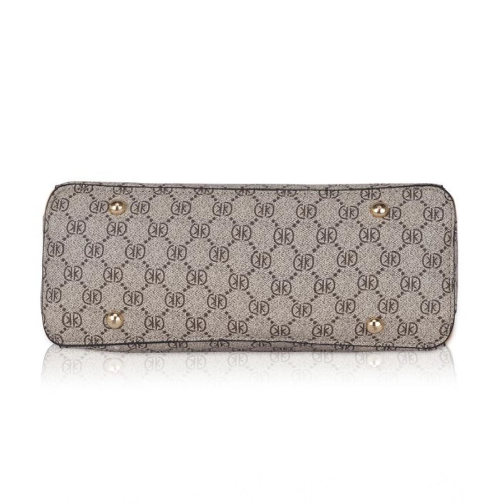 Women's Faux Leather Printed Handbag (Camel) - POPNOVA