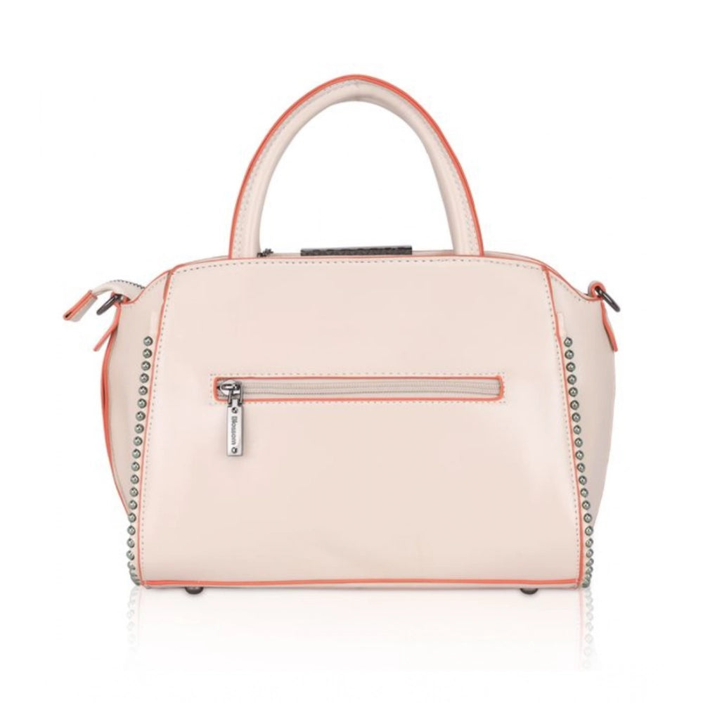 Women's Faux Leather Metal Beads Handbag (Pink) - POPNOVA