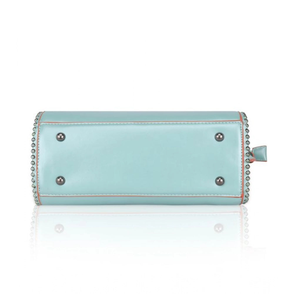 Women's Faux Leather Metal Beads Handbag (Green) - POPNOVA