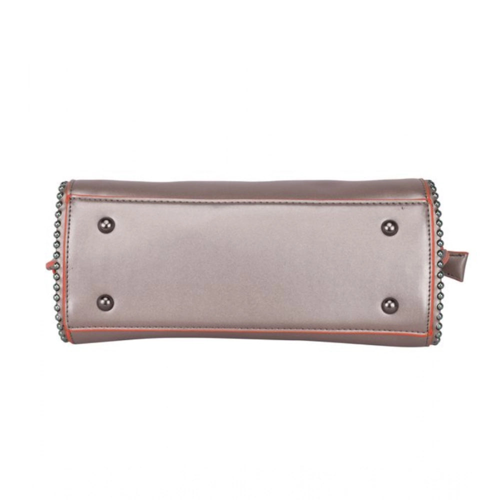 Women's Faux Leather Metal Beads Handbag (Bronze) - POPNOVA