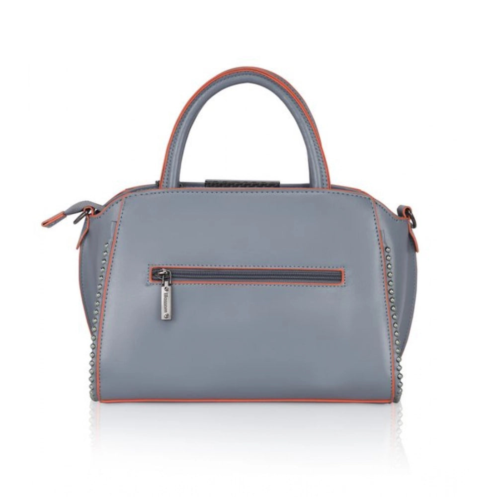 Women's Faux Leather Metal Beads Handbag (Grey) - POPNOVA