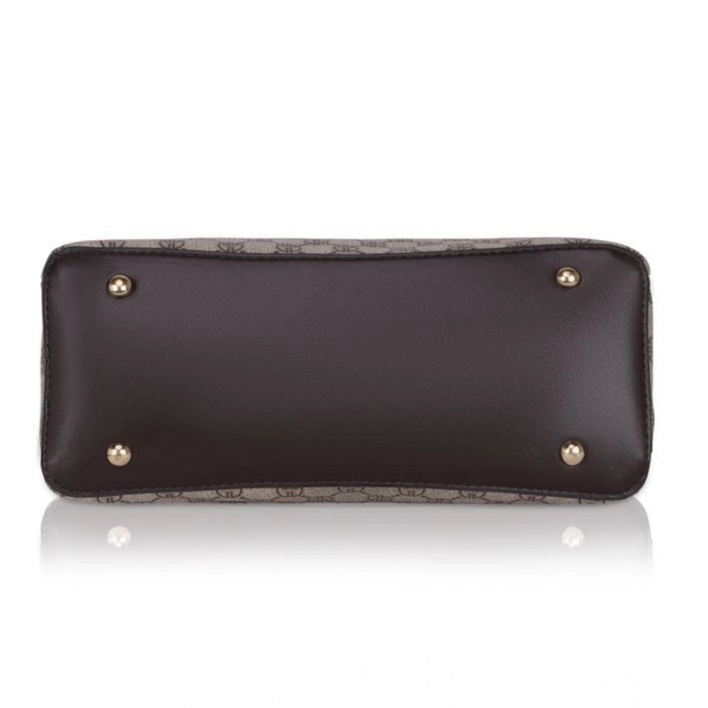 Women's Faux Leather Printed Handbag (Coffee) - POPNOVA