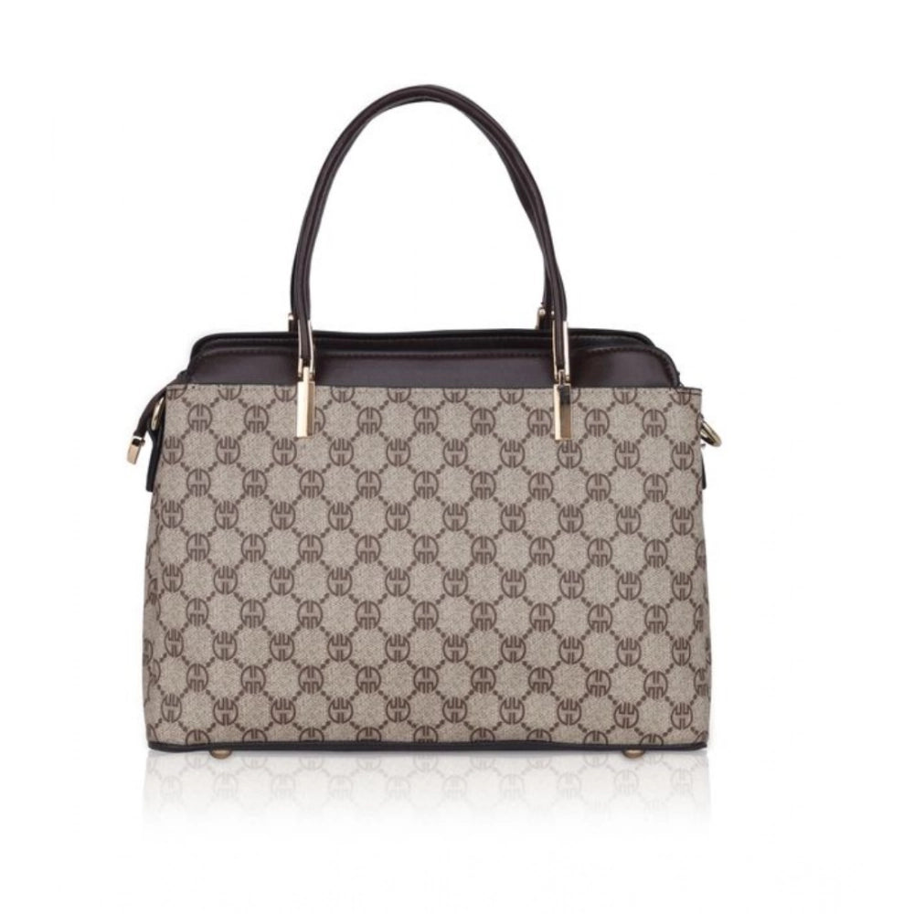 Women's Faux Leather Printed Handbag (Coffee) - POPNOVA