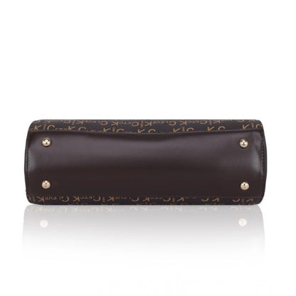 Women's Faux Leather Printed Handbag (Coffee) - POPNOVA
