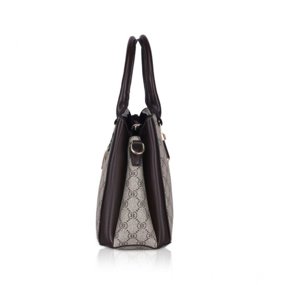 Women's Faux Leather Printed Handbag (Coffee) - POPNOVA