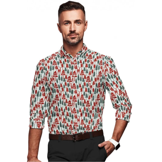 Men's Cotton Blended Printed Full Sleeve Shirt (Multicolor) - Multicolor, Cotton Blended • Pattern: Printed, Full Sleeve | POPNOVA