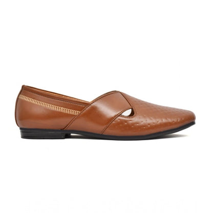 Men's Faux Leather Formal Shoes (Tan) - Tan, Faux Leather • Closure Type: Slip-On, Slip-On | POPNOVA