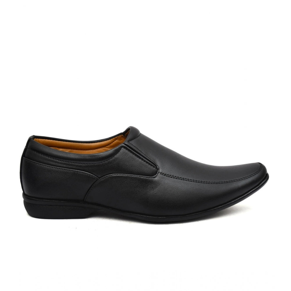 Men's Faux Leather Formal Shoes (Black) - Black, Faux Leather • Closure Type: Slip-On, Slip-On | POPNOVA