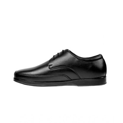 Men's Faux Leather Formal Shoes (Black) - Black, Faux Leather • Closure Type: Lace-Up, Lace-Up | POPNOVA