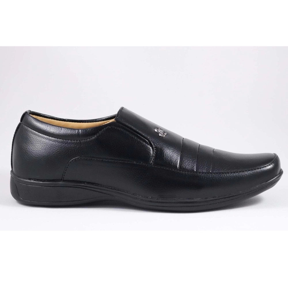 Men's Faux Leather Formal Shoes (Black) - Black, Faux Leather • Closure Type: Slip-On, Slip-On | POPNOVA