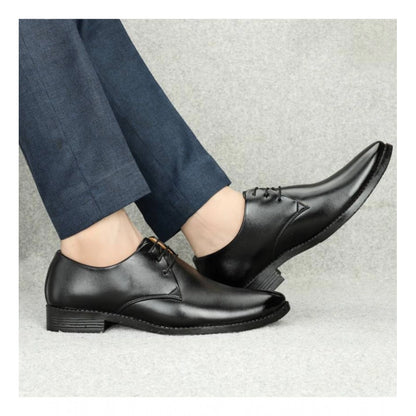 Men's Faux Leather Formal Shoes (Black) - Black, Faux Leather • Closure Type: Lace-Up, Lace-Up | POPNOVA