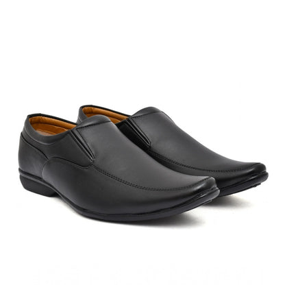 Men's Faux Leather Formal Shoes (Black) - Black, Faux Leather • Closure Type: Slip-On, Slip-On | POPNOVA