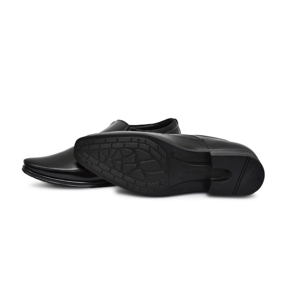 Men's Faux Leather Formal Shoes (Black) - Black, Faux Leather • Closure Type: Slip-On, Slip-On | POPNOVA