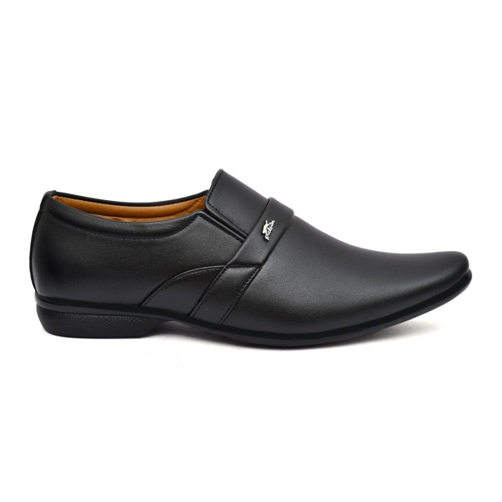 Men's Faux Leather Formal Shoes (Black) - Black, Faux Leather • Closure Type: Slip-On, Slip-On | POPNOVA