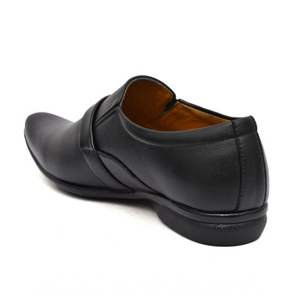 Men's Faux Leather Formal Shoes (Black) - Black, Faux Leather • Closure Type: Slip-On, Slip-On | POPNOVA