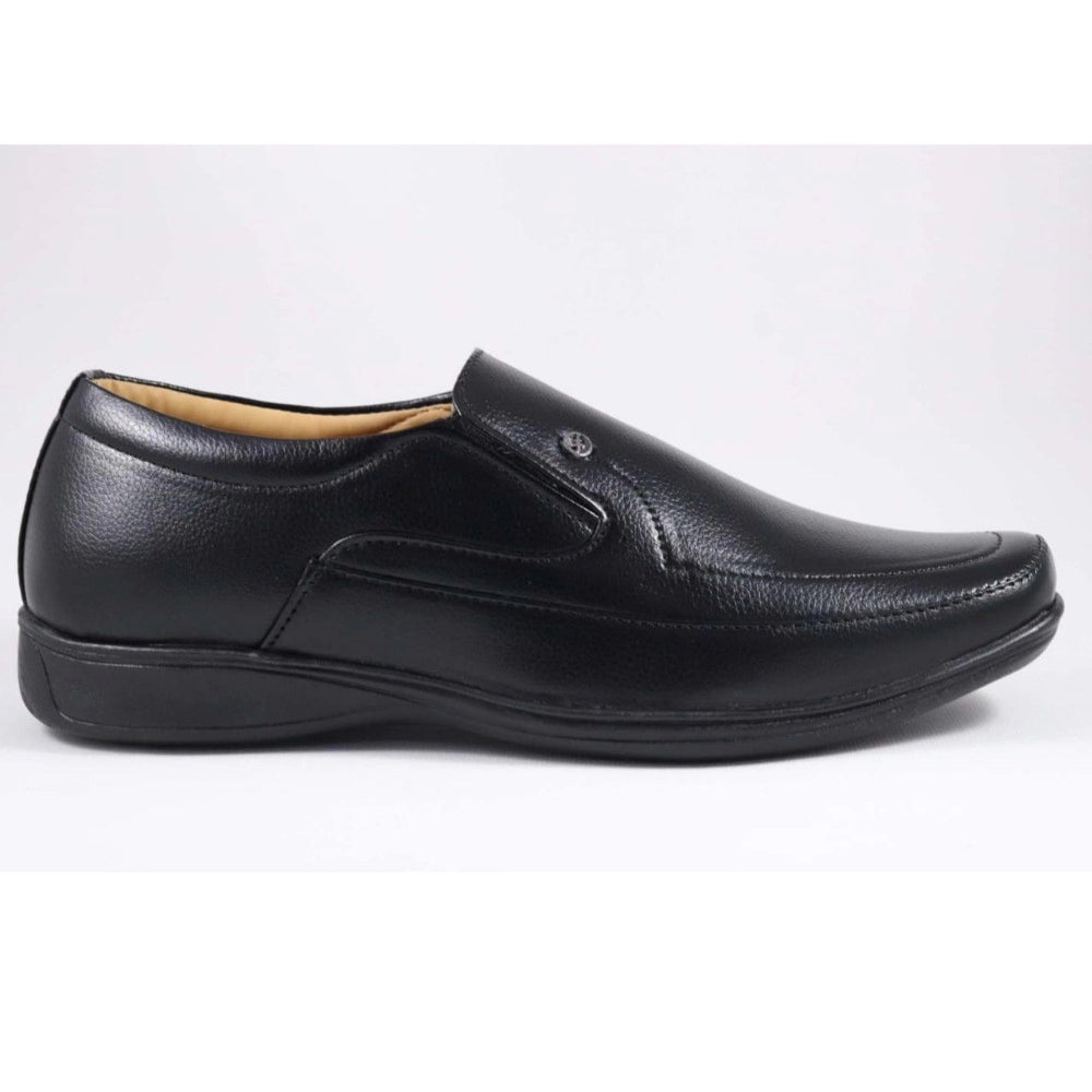 Men's Faux Leather Formal Shoes (Black) - Black, Faux Leather • Closure Type: Lace-Up, Lace-Up | POPNOVA
