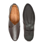 Men's Faux Leather Formal Shoes - Brown