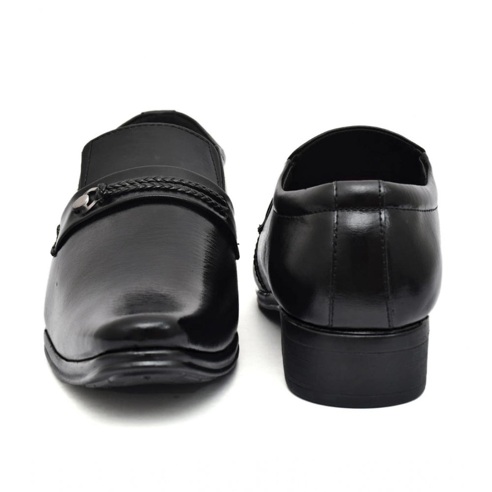Men's Faux Leather Formal Shoes (Black) - Black, Faux Leather • Closure Type: Slip-On, Slip-On | POPNOVA