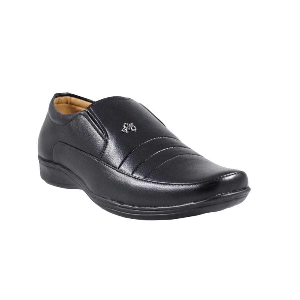 Men's Faux Leather Formal Shoes (Black) - Black, Faux Leather • Closure Type: Slip-On, Slip-On | POPNOVA