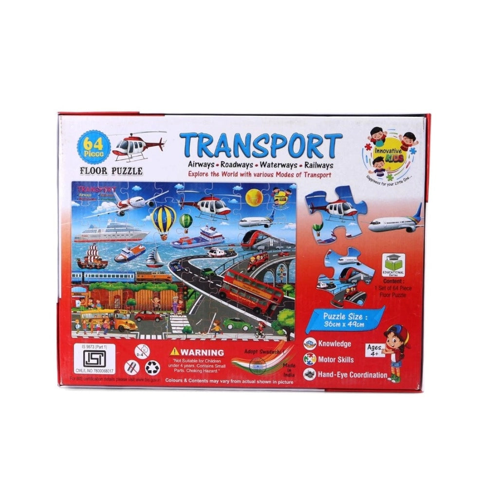 64 Pcs Set Transport Puzzle educational toys for kids 4+ years
