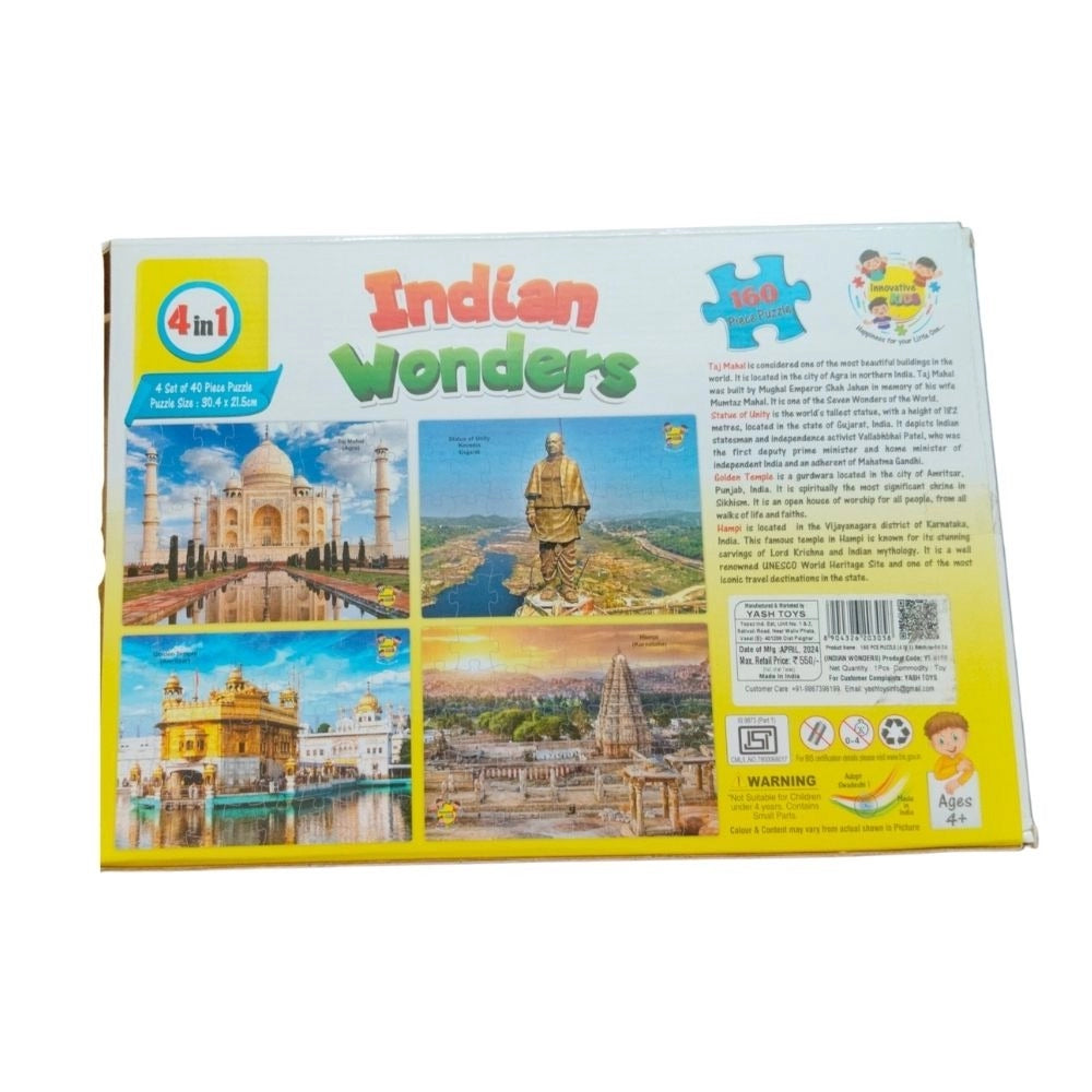 160 Pcs Set Indian Wonders Puzzle educational toys for kids 3+ years
