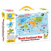 World Continent Map educational toys for kids 3+ years
