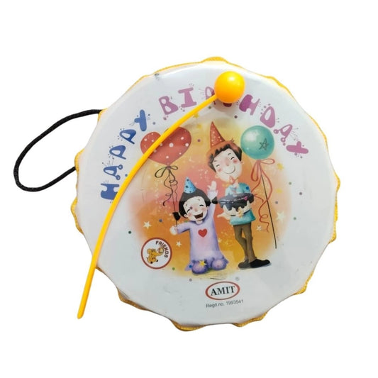 Happy BirthDay Theme Printed Musical Dhol plastic toys