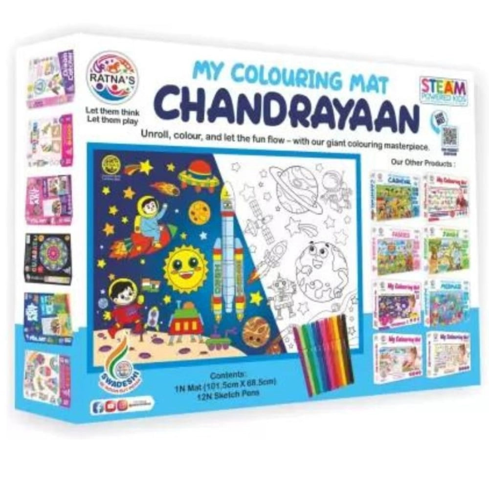 Chandrayaan Printed Colouring Mat educational toys for kids 3+ years