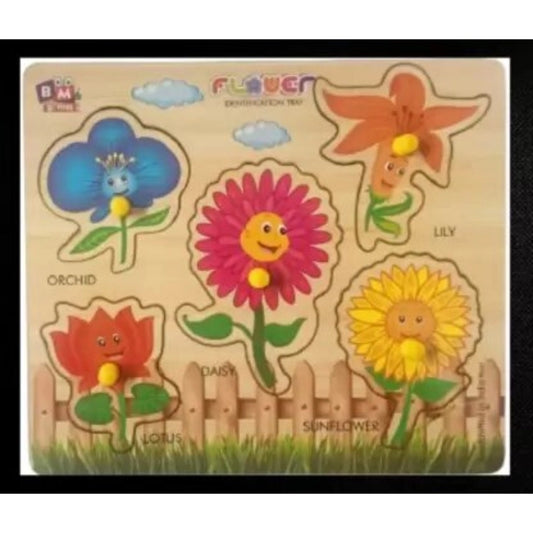 Wooden Puzzle - Flowers educational toys for kids 3+ years