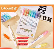 8 PCs Set Outline Pen No.9517-8 kids toys for kids 5+ years