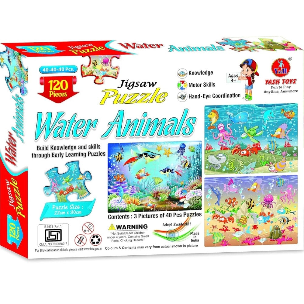 120 Pcs Jigsaw Puzzle Water Animals Set educational toys for kids 4+ years
