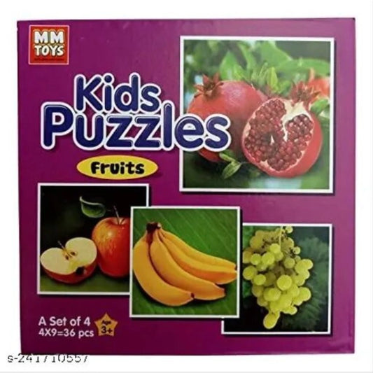 4 Pcs Set Fruits Puzzle educational toys for kids 4+ years