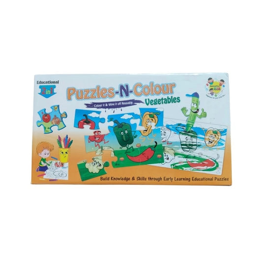 2 In 1 Puzzle & Colors Vegetable educational toys for kids 3+ years