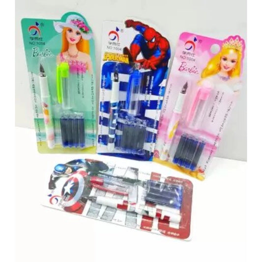 Pack Of 4 Fountain pen with four Blue Ink Cartridges kids toys for kids 5+ years