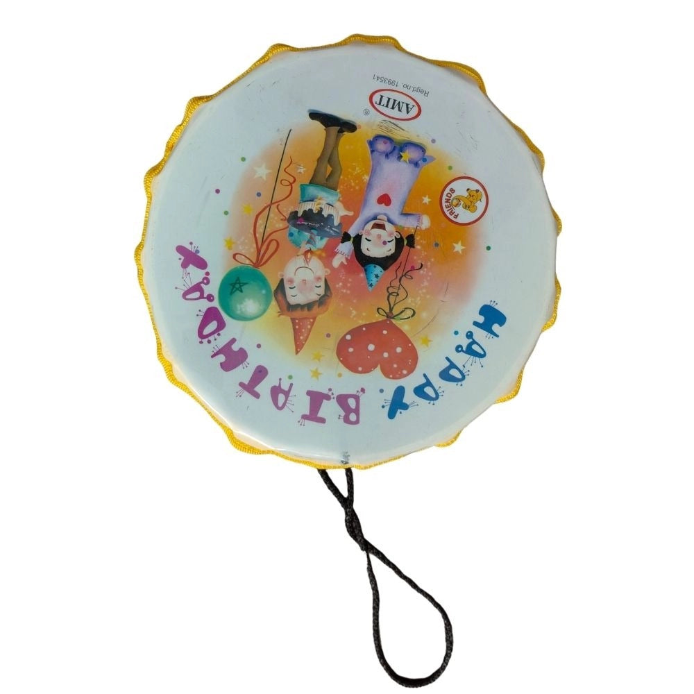 Happy BirthDay Theme Printed Musical Dhol plastic toys