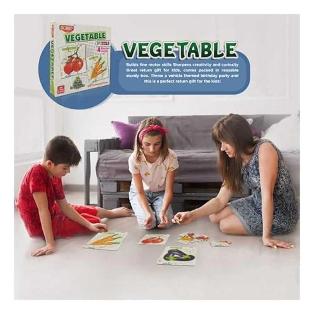 4 Pcs Set Vegetable Puzzles educational toys for kids 3+ years