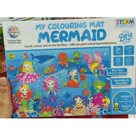 Mermaid Printed Colouring Mat educational toys for kids 3+ years