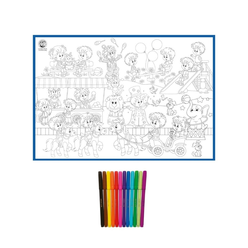 Carnival Printed Colouring Mat educational toys for kids 3+ years