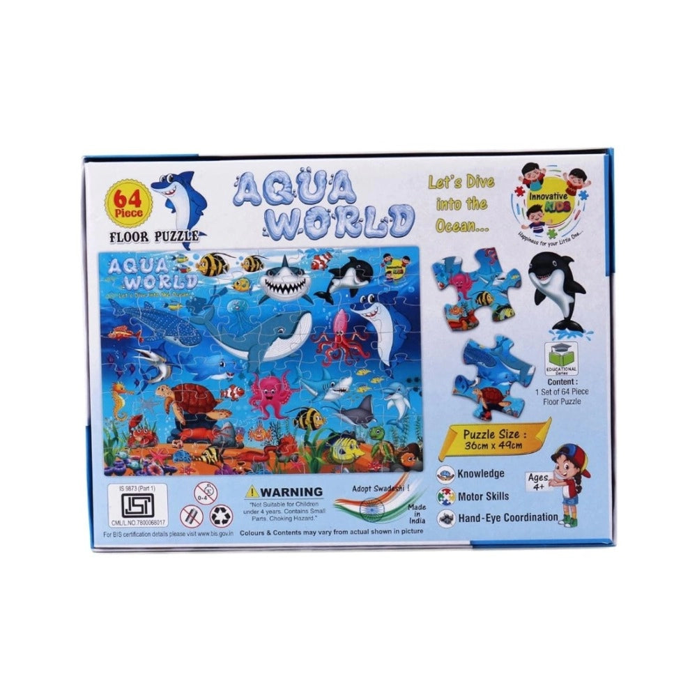 64 Pcs Set Aqua World Puzzle educational toys for kids 4+ years