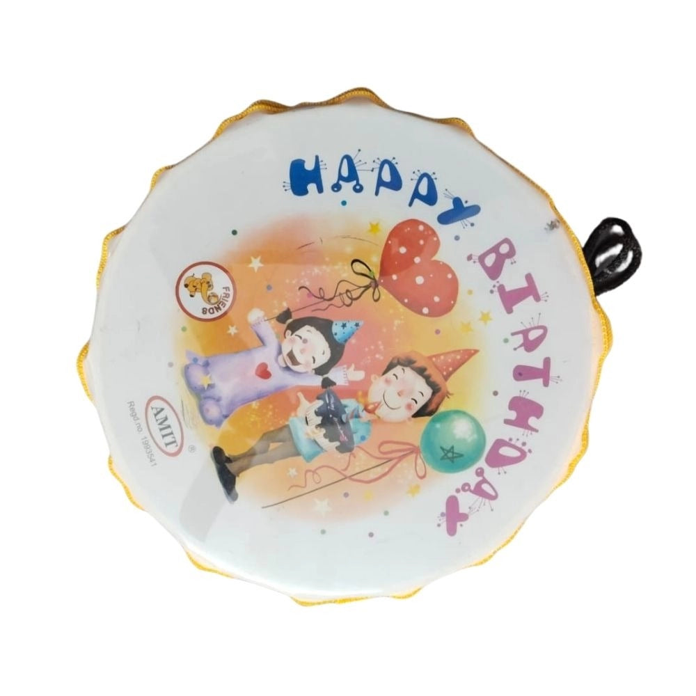 Happy BirthDay Theme Printed Musical Dhol plastic toys