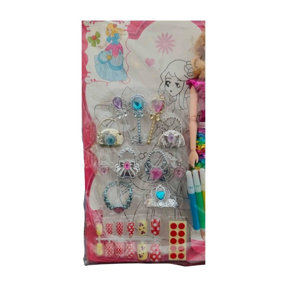 Barbie Doll With Jewellery Set toys for kids 1+ years