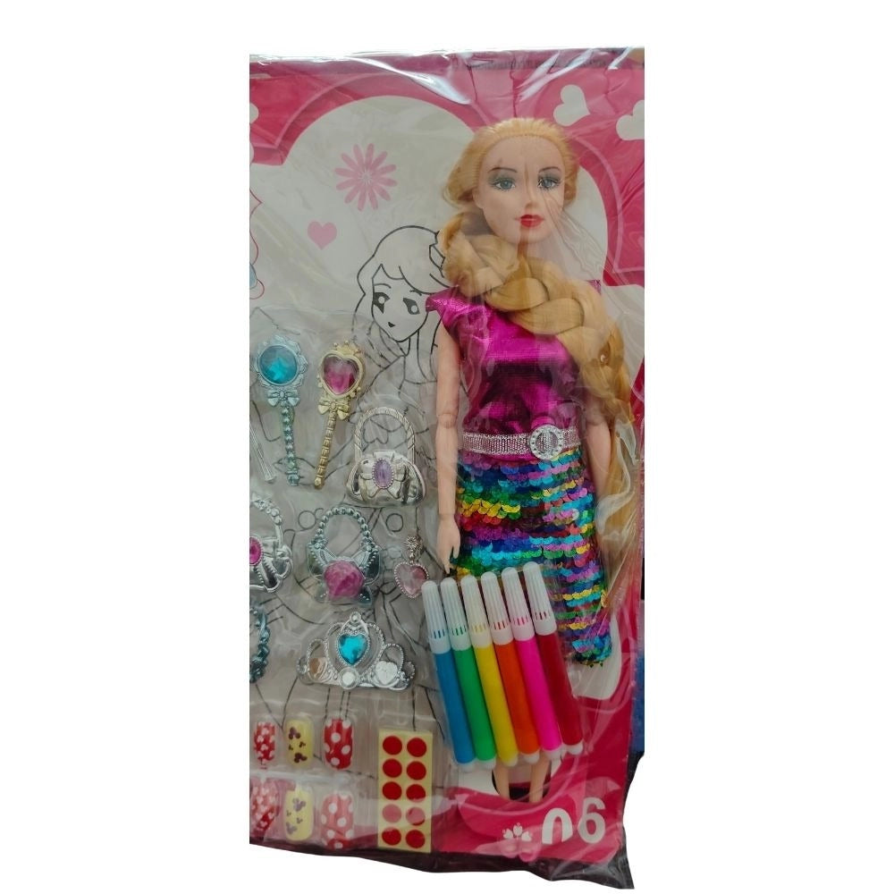 Barbie Doll With Jewellery Set toys for kids 1+ years