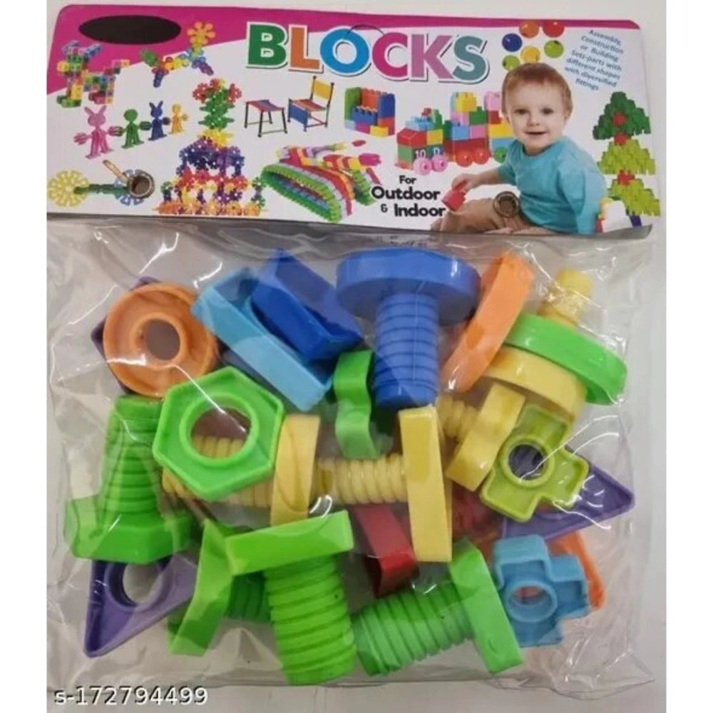 Nut & Bolt PVC Block toys for kids 3+ years