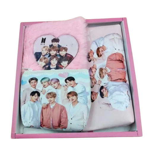 Prezzie Villa 3 in 1 Black Pink Stationery Set for Kids in Multicolor 2 Pouches and 1 Pocket Diary Set kids toys for kids...