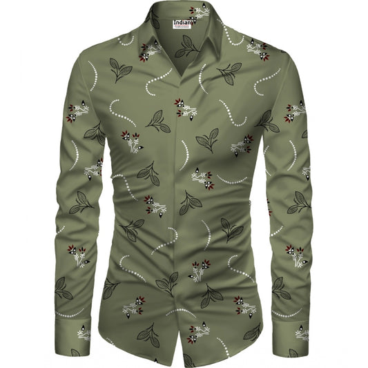 Men's Casual Floral Printed Cotton Blend Unstitched Shirt Fabric 1.6 Mtrs (Green) - Green, Cotton Blend • Pattern: Floral Printed • Stitching Type: Unstitched • Disclaimer: The color of actual product may vary slightly from the images provided due to photographic lighting conditions and difference in screen resolutions. | POPNOVA