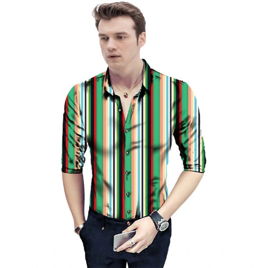 Men's Casual Floral Printed Cotton Blend Unstitched Shirt Fabric 1.6 Mtrs (Green) - Green, Cotton Blend • Pattern: Floral Printed • Stitching Type: Unstitched • Disclaimer: The color of actual product may vary slightly from the images provided due to photographic lighting conditions and difference in screen resolutions. | POPNOVA
